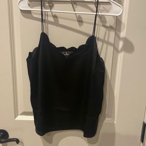 Lulu’s Black Scalloped Tank - Size S